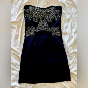 Strapless black dress